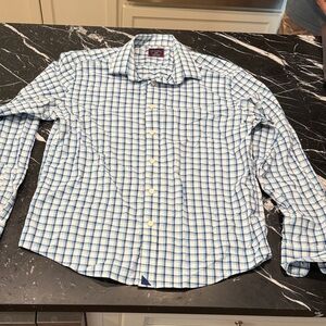 UNTUCKit Men's Blue & White Plaid Button-Down Shirt